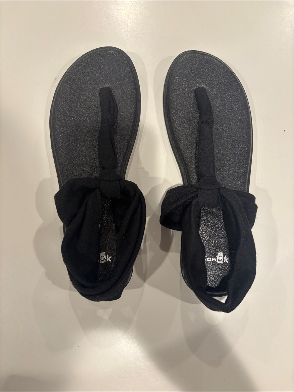 Sanuk Black Wrapped Yoga Sling Sandals